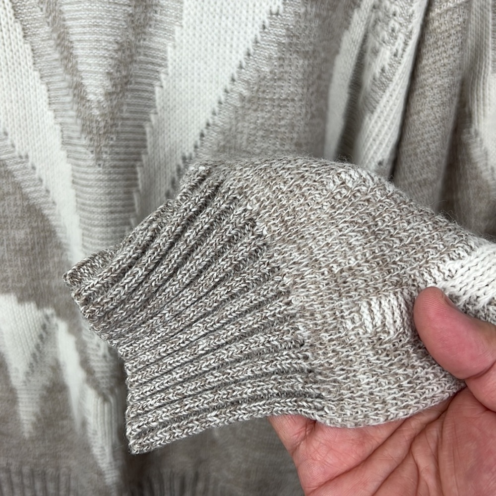 Vintage London Fog Sweater Men Extra Large Tan Cream Pullover Grandpa Sweater - Picture 5 of 9